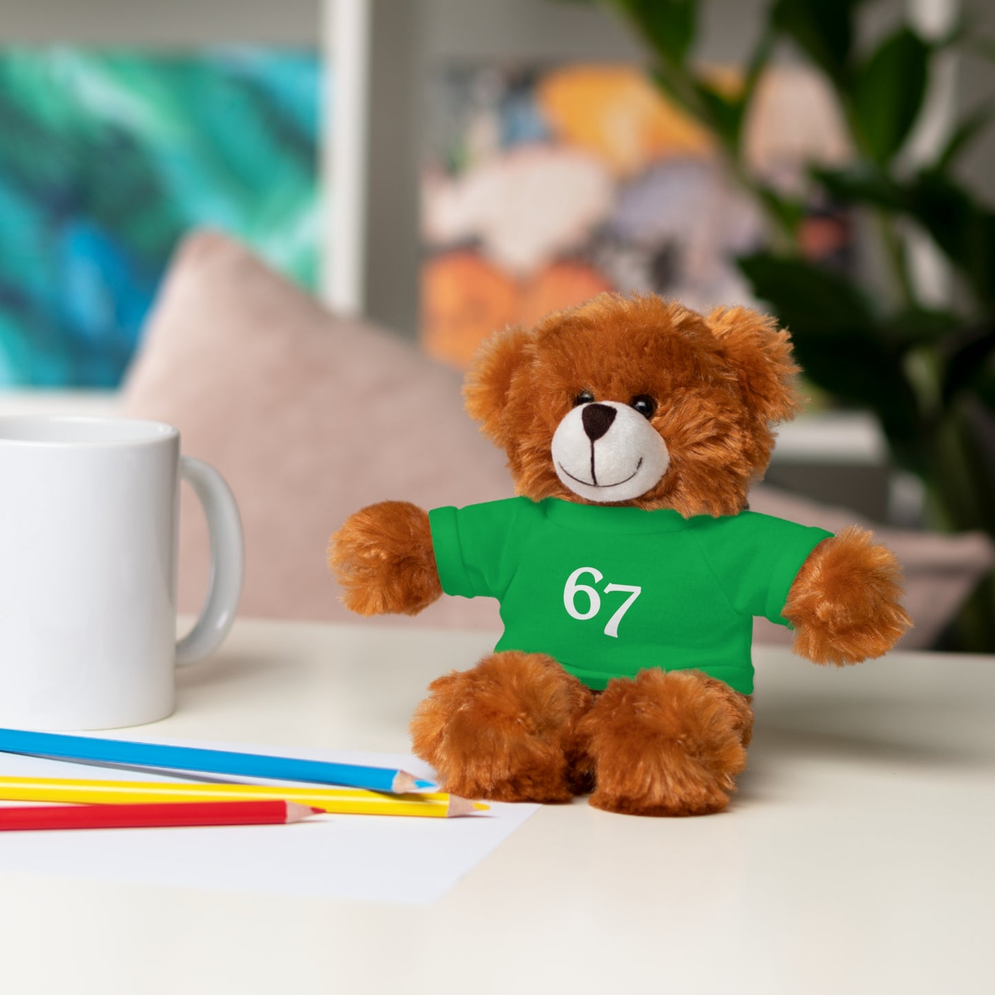 67 Stuffed Animals with Tee